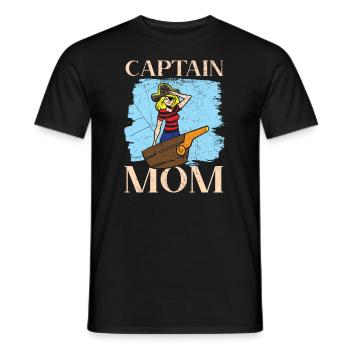 Capitaine Maman Meilleure Maman Jamais Maman Pirate Amoureux - T-shirt homme - noir - Devant - AI Model Male 178 light (178cm)