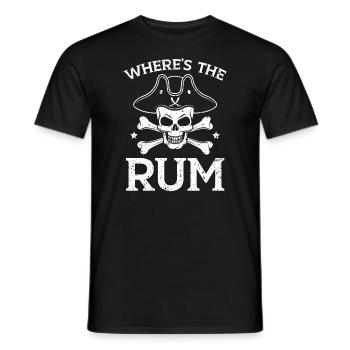 Où est the Rum Buccaneer Alcoholic Pirate Lover - T-shirt homme - noir - Devant - AI Model Male 178 light (178cm)