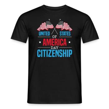 United States Of America Day Citizenship USA Flag - Men's T-Shirt - black - Front - AI Model Male 178 light (178cm)