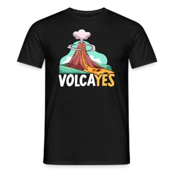 Volcayes Earth Science Geology Volcano Scientist - Men's T-Shirt - black - Front - AI Model Male 178 light (178cm)