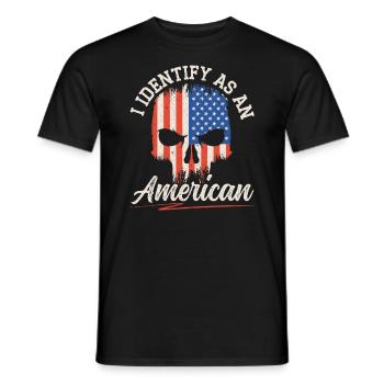 I Identify As An American USA Constitution Day - Men's T-Shirt - black - Front - AI Model Male 178 light (178cm)