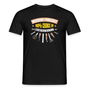 Weekend Forecast Leather Lederhandwerk - Männer T-Shirt - Schwarz - Vorne - AI Model Male 178 light (178cm)