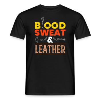 Blood Sweat & Leather Lederhandwerk - Männer T-Shirt - Schwarz - Vorne - AI Model Male 178 light (178cm)