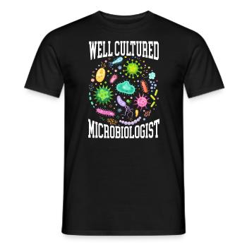 Microbiologiste bien cultivé Science Microbiologie - T-shirt homme - noir - Devant - AI Model Male 178 light (178cm)