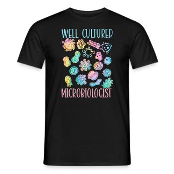 Microbiologiste bien cultivé Science Microbiologie - T-shirt homme - noir - Devant - AI Model Male 178 light (178cm)