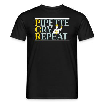 Pipette Cry Repeat Science Microbiologie Scientifique - T-shirt homme - noir - Devant - AI Model Male 178 light (178cm)