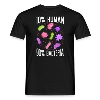 10% Humain 90% Bactéries Science Microbiologie - T-shirt homme - noir - Devant - AI Model Male 178 light (178cm)