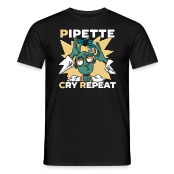 Pipette Cry Repeat Science Microbiologie Scientifique - T-shirt homme - noir - Devant - AI Model Male 178 light (178cm)