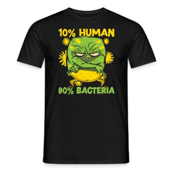 10% Humain 90% Bactéries Science Microbiologie - T-shirt homme - noir - Devant - AI Model Male 178 light (178cm)