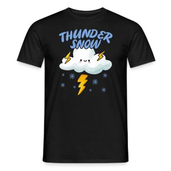 Thunder Snow Lover Eiskalte verschneite Wintersaison - Männer T-Shirt - Schwarz - Vorne - AI Model Male 178 light (178cm)