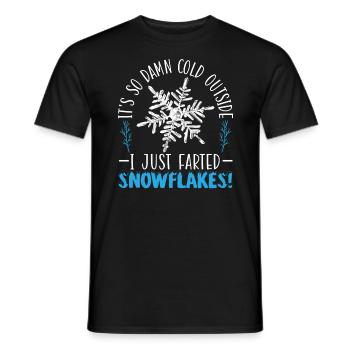 Il fait tellement froid dehors que je viens de faire des flocons de neige - T-shirt homme - noir - Devant - AI Model Male 178 light (178cm)