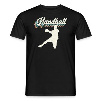 Retro Handballspieler Handballer Sport Torwart - Männer T-Shirt - Schwarz - Vorne - AI Model Male 178 light (178cm)