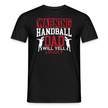 Handball Papa va crier fort Sports Fête des Pères - T-shirt homme - noir - Devant - AI Model Male 178 light (178cm)