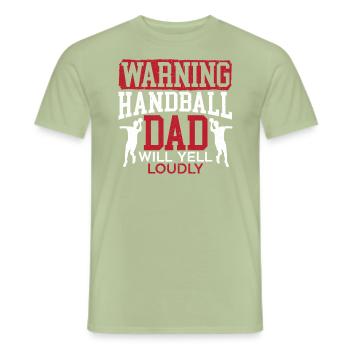 Handball-Papa wird laut Sport Fathers Day schreien - Männer T-Shirt - Sage - Vorne - AI Model Male 178 light (178cm)