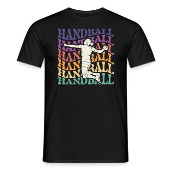 Retro Handballspieler Handballer Sport Torwart - Männer T-Shirt - Schwarz - Vorne - AI Model Male 178 light (178cm)