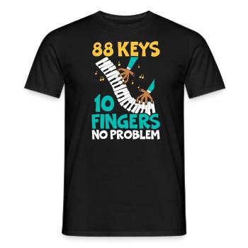 88 Keys 10 Fingers No Problem Piano Musician - Men's T-Shirt - black - Front - AI Model Male 178 light (178cm)