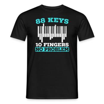 88 Keys 10 Fingers No Problem Piano Musician - Men's T-Shirt - black - Front - AI Model Male 178 light (178cm)