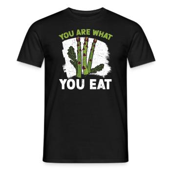 Du bist, was du isst Spargel Gemüse Vegan - Männer T-Shirt - Schwarz - Vorne - AI Model Male 178 light (178cm)