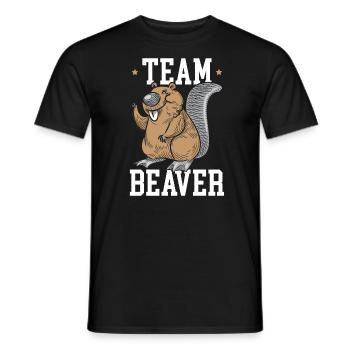 Team Biberflüsterer Wildtier Nagetier - Männer T-Shirt - Schwarz - Vorne - AI Model Male 178 light (178cm)