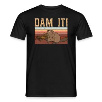 Dam It Beaver Whisperer Wildlife Animal Rodent - Men's T-Shirt - black - Front - AI Model Male 178 light (178cm)