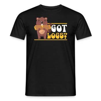 Got Logs Biber Flüsterer Wildtier Tier Nagetier - Männer T-Shirt - Schwarz - Vorne - AI Model Male 178 light (178cm)