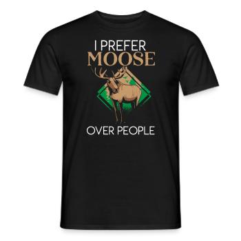 Je préfère l’orignal aux gens Animal Alces Elk Deer - T-shirt homme - noir - Devant - AI Model Male 178 light (178cm)