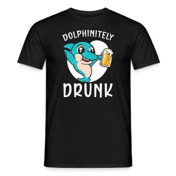 Dolphinitely Drunk Marine Biology Bière sous-marine - T-shirt homme - noir - Devant - AI Model Male 178 light (178cm)