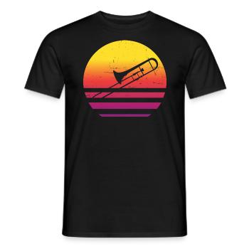 Brass Instrument Ladies Trombone Tenor Trombone - Men's T-Shirt - black - Front - AI Model Male 178 light (178cm)