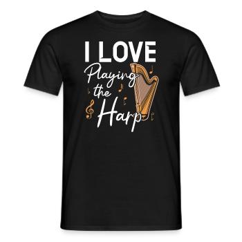 Ich liebe es, den Harfenisten-Harfenisten-Musiker zu spielen - Männer T-Shirt - Schwarz - Vorne - AI Model Male 178 light (178cm)