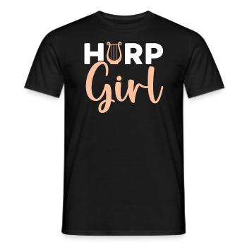 Harfe Mädchen Harfenistin Musiker Musikinstrument - Männer T-Shirt - Schwarz - Vorne - AI Model Male 178 light (178cm)