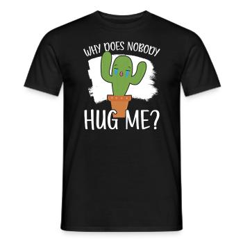 Pourquoi personne ne m’embrasse Cactus Plante succulente - T-shirt homme - noir - Devant - AI Model Male 178 light (178cm)