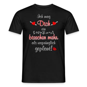 Ich mag dich ein bisschen mehr als geplant - Männer T-Shirt - Schwarz - Vorne - AI Model Male 178 light (178cm)