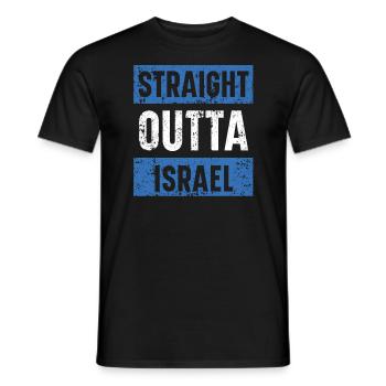 Straight Outta Israël Juif Juif Pays Israélite - T-shirt homme - noir - Devant - AI Model Male 178 light (178cm)