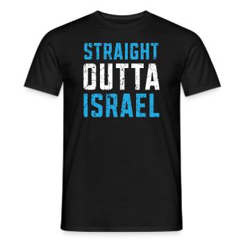 Straight Outta Israel Jüdischer Jude Land Israelit - Männer T-Shirt - Schwarz - Vorne - AI Model Male 178 light (178cm)