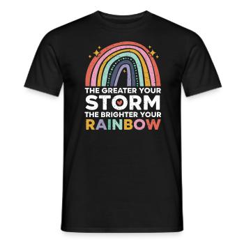 The Greater Your Storm The Brighter Your Rainbow - Men's T-Shirt - black - Front - AI Model Male 178 light (178cm)