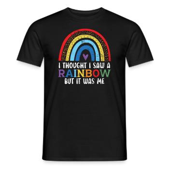 Ich dachte, ich hätte einen Regenbogen gesehen, aber ich war es - Männer T-Shirt - Schwarz - Vorne - AI Model Male 178 light (178cm)