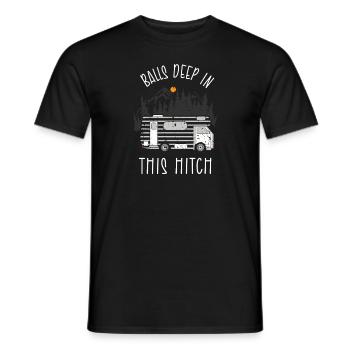 Camping Camper Present Nature Lovers - Men's T-Shirt - black - Front - AI Model Male 178 light (178cm)
