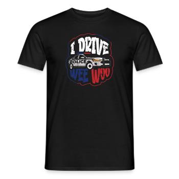 Un policier présente un agent d’application de la loi de la police - T-shirt homme - noir - Devant - AI Model Male 178 light (178cm)