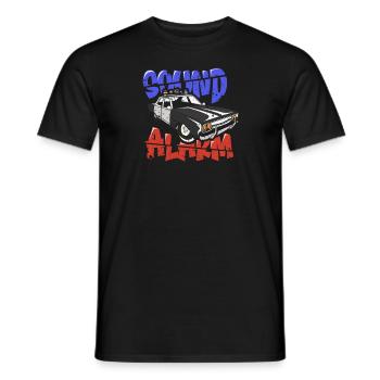 Un policier présente un agent d’application de la loi de la police - T-shirt homme - noir - Devant - AI Model Male 178 light (178cm)