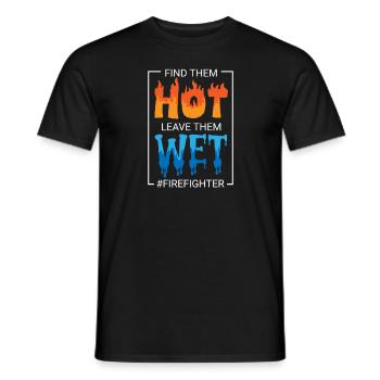 Fire Brigade Present Firefighter Papa Emergency Siren - Men's T-Shirt - black - Front - AI Model Male 178 light (178cm)