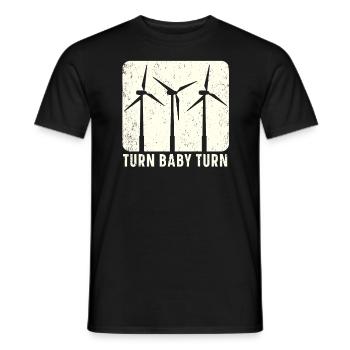Turn Baby Turn Wind Renewable Energy Windmühle - Männer T-Shirt - Schwarz - Vorne - AI Model Male 178 light (178cm)