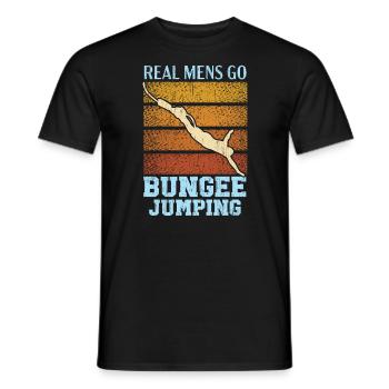 Echte Herren gehen Bungee Jumping Bungee Jumper - Männer T-Shirt - Schwarz - Vorne - AI Model Male 178 light (178cm)