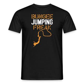 Bungee Jumping Freak Adrenaline Bungee Jumper - Men's T-Shirt - black - Front - AI Model Male 178 light (178cm)