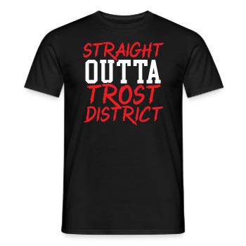 Straight Outta Trost District Cosplayer Cosplay - Men's T-Shirt - black - Front - AI Model Male 178 light (178cm)