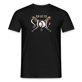 Baseball present home run baseball player athlete - Men's T-Shirt - black - Front - AI Model Male 178 light (178cm)
