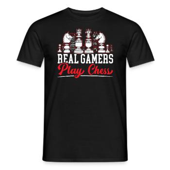 Echte Spieler spielen Schachbrettspiel Schachspieler - Männer T-Shirt - Schwarz - Vorne - AI Model Male 178 light (178cm)