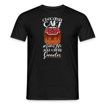 Les gâteaux au chocolat rendent la vie un peu plus douce - T-shirt homme - noir - Devant - AI Model Male 178 light (178cm)