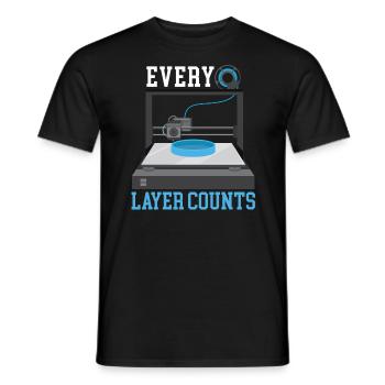 Every Layers Counts 3D Printing Nozzle 3D Printer - Men's T-Shirt - black - Front - AI Model Male 178 light (178cm)