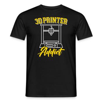 3D Printer Addict 3D Printing Nozzle Retractment - Men's T-Shirt - black - Front - AI Model Male 178 light (178cm)