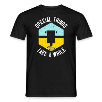 Special Things Take A While 3D Printing 3D Printer - Men's T-Shirt - black - Front - AI Model Male 178 light (178cm)